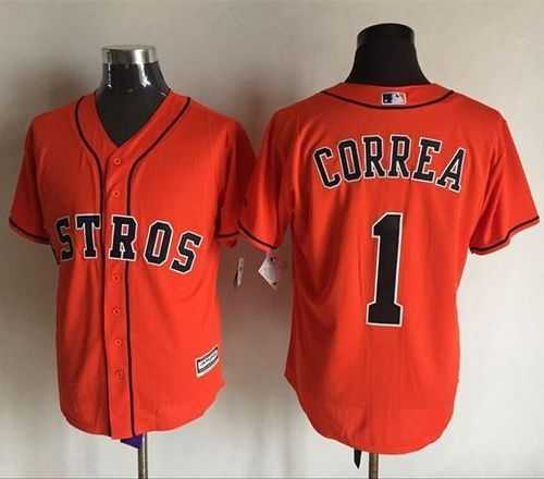 Houston Astros #1 Carlos Correa Orange Stitched Majestic Baseball Jersey,We sell and wholesale Houston Astros #1 Carlos Correa Orange Stitched Majestic Baseball Jersey on line form chian!
